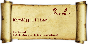 Király Lilian névjegykártya