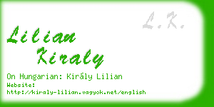 lilian kiraly business card